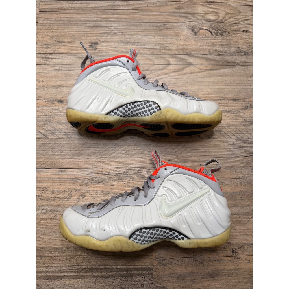 Nike Air Foamposite Pro Yeezy Pure Platinum Crimson 616750-003 Mens Size 9